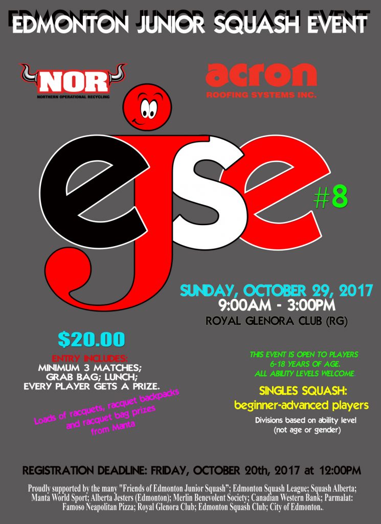 The Edmonton Junior Squash Event 8 is Coming Soon Edmonton Squash Club