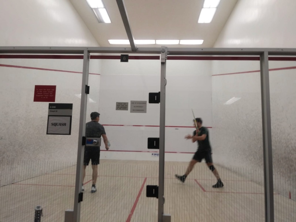 Abdul and Tyler playing squash