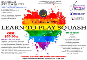 LGBTQIS2+ Women's learn to play squash program